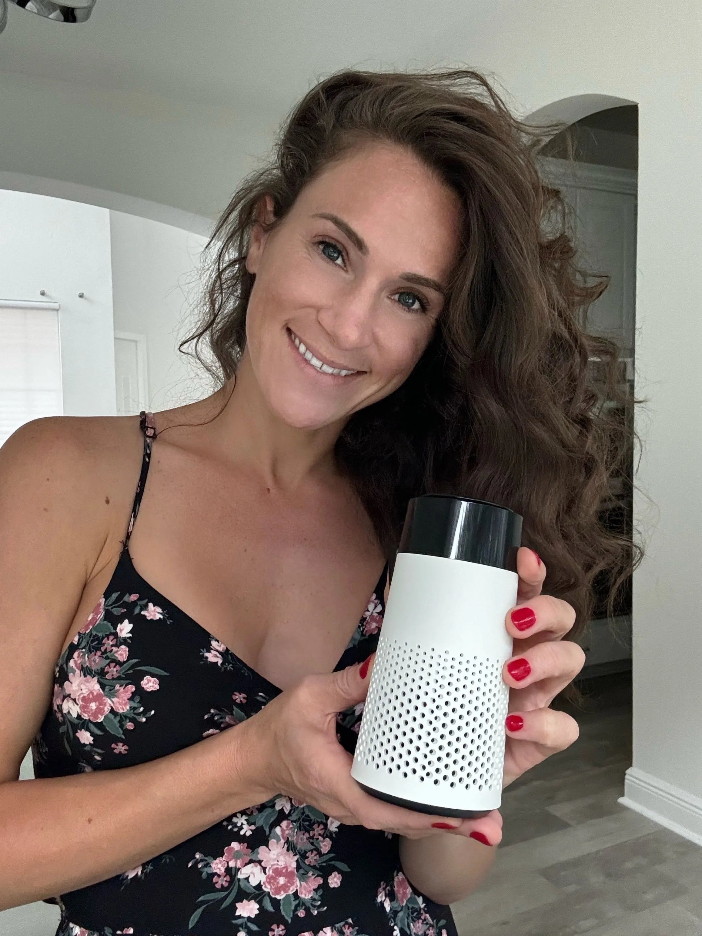 Customer with her dog and Puppy Kind product