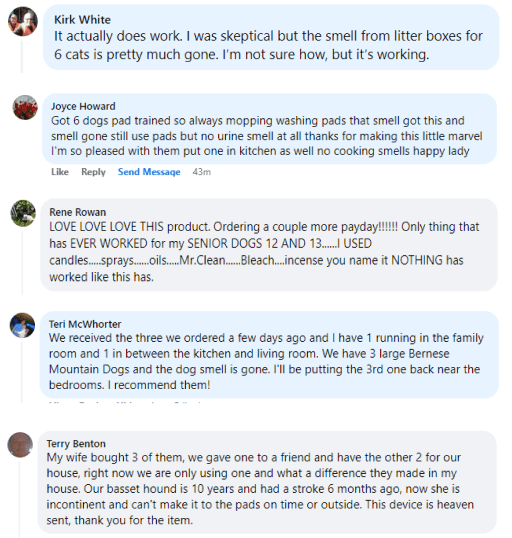 Original customer comments from Kirk White, Joyce Howard, Rene Rowan, Teri McWhorter, Terry Benton