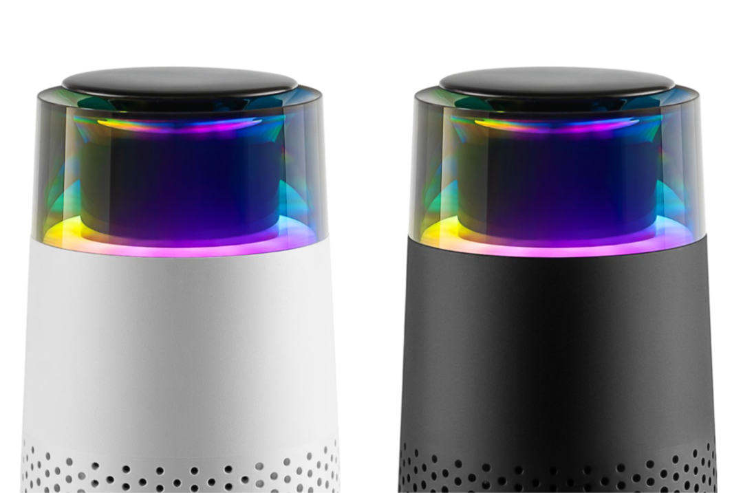 White and black Pet Air Purifiers at the same scale